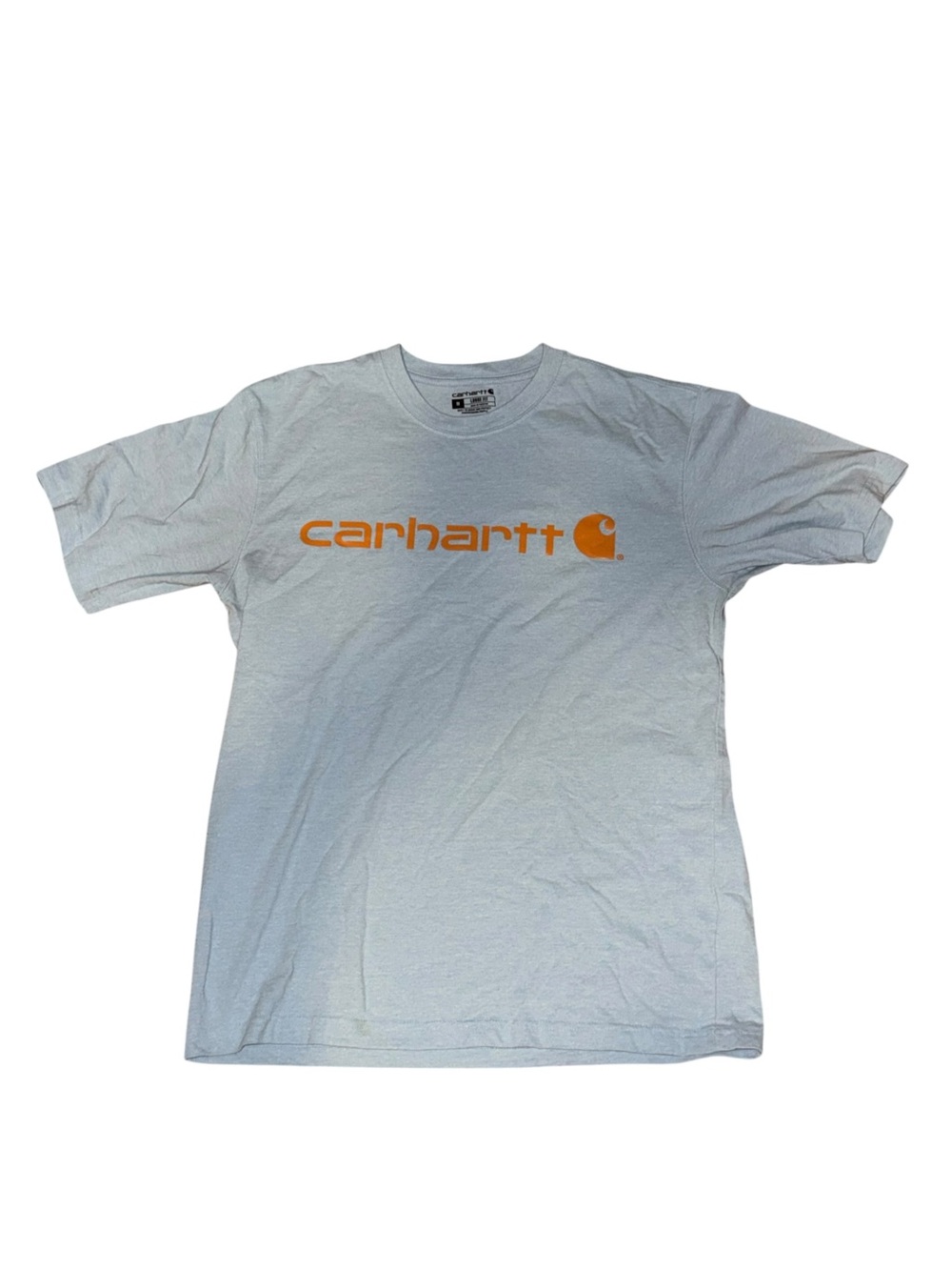 Carhartt White Short Sleeve Tee with Orange Logo